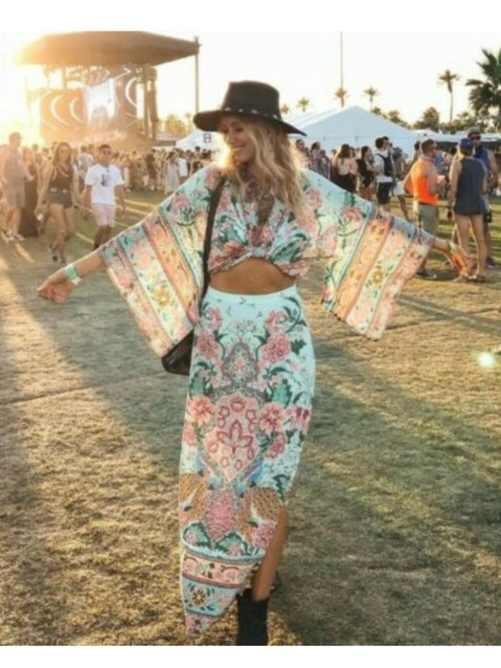 ✨ Spell Lotus Maxi Split Skirt – Peacock ✨ Small | Rare Spell Statement Piece